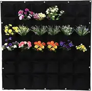 36-Pocket Vertical Garden Planter, Outdoor Wall Hanging Felt Planting Bag for Herbs, Flowers, and Strawberries, Durable and Breathable, 100x100 cm