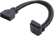 chenyang USB 3.0 Front Panel Header 19/20Pin Male to Female 90 Degree UP Angled Mainboard Header Port Extension Cable Adapter