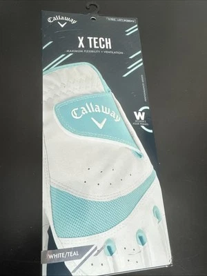 Callaway Womens X Tech - Left Hand - Small Regular - Golf Glove White/Teal
