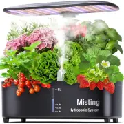 Misting 15 Pods Hydroponic Growing System Herb Garden Kit Indoor, 5L Large Ta