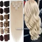 Russian Hair Clip In 100% Real Remy Human Hair Extensions FULL HEAD Blonde Wefts