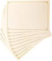 Veemoon 10pcs Blank Certificate Paper Writable Printable Inner Paper for Academic Awards Employee Recognition Stylish Border Designs Rounded Corners Office Use
