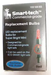 Santa's Best Smart-Tech ECO Smart 100ct 7mm LED Bulbs RED 997009HO #55