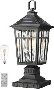 Portable Solar Post Light ，Waterproof Table Lamp with Non-Slip Bottom Design Out