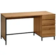 Stockholm 3 Drawer 1400mm Desk Walnut Black