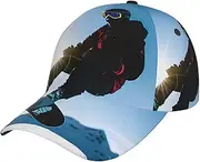 [YANYU] Snowboarding Picture Print Adjustable Snapback Hat Baseball Cap Comfortable and Stylish for Men and Women Black, Black, One Size