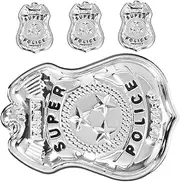 FOMIYES 4 Pcs Police Badge Kids Police Costume Police Toys Security Badge Cop Star Badge Pin For Kids And Adults Halloween Party Costume Accessories