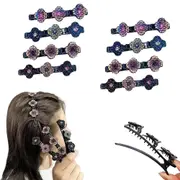 8Pcs Sparkling Braided Hair Clips Double Bangs Hair Clips Braided Decor