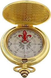 [CORHAD] Mechanical Pocket Watch Compass Retro Clamshell Night-Light Zinc Alloy Compact Portable Outdoor Navigation Men's Jewelry
