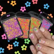 4 Bags Flower Nail Art Glitter Sequins Mixed Colorful Floral Nail flower-1