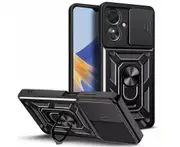 Ezydigitals Case for Oppo A40 CamShield Lens Protection Ring Kickstand Case - Black