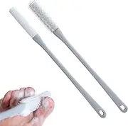 Silicone Foot Brush,Toe Nail Scrubber Brush - Silicone Bristles Foot Brush For Shower, Extended Handle, Men And Women