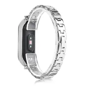 Smart Watch Band for Xiaomi Mi Band 5/6 Stainless Steel Smartwatch Strap Business Band Replacement Wristband - Silver