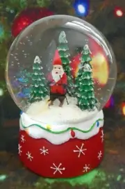 Sincerely Santa Gnome On Skis Musical Snowglobe "We Wish You a Merry Christmas"