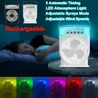 Rechargeable Cooling Desk Fan Mist Aircon Travel Quiet LED ICE Water Portable