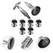8 Pcs Cufflinks Dress Shirt Tuxedo Button Set Mother Father Mens