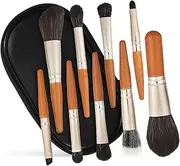 WRITWAA 9 Pcs Travel Makeup Brush with Case Professional Cosmetic Brushes for Foundation Eye Shadow Blush and Contouring for Makeup Artists and Beginners