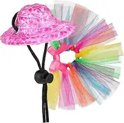 Yardwe Bearded Dragon Tutu Skirt Set Lizard Witch Hat Pet Costume Accessories Reptile Hat Skirt Suit