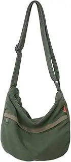 [Juoxeepy] Canvas Messenger Bag Crossbody Bag for Women and Men Canvas Shoulder Bag Hobo Tote Bag with Pockets