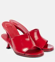 [Jacquemus] Jacquemus Les Doubles Mules leather mules AU 6 red