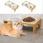 Dog and Cat Bowl Ceramic Dog Food and Water Bowl Double Dog Feeding Bowl tyjGo