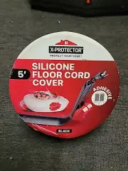 X-Protector Silicone Floor Cord Cover Self-Adhesive Power Cable Protector 5'