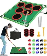 Golf Beer Putting Game Set with 20 Sticky Golf Balls - Fun Outdoor Indoor Party backyard Golf Chipping Cornhole Games for Adults Family- Portable Lawn Yard Beach Activity Golf Gifts Set - 1 Pack