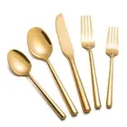 Gold Silverware Set Flatware Set Stainless Steel Cutlery Set 40 Pieces Hexago...