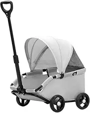 Folpus Pet Travel Stroller 4 Wheels Dog Stroller Pets Pushchair Dog Pram Portable Foldable Pet Trolley for Dogs Puppy Walking, Gray