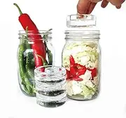 4 Pack Glass Weights Mason Jar Fermentation Kit for 86MM mason jar Vegetable Sauerkraut Fermenting Set (Jars Not Included)