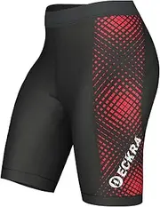[Deckra Sports AU] Women's Cycling Shorts 4D Gel Padded Biking Knicks MTB Off Road Bicycle Shorts Compression Tight (Small, Black-Red)