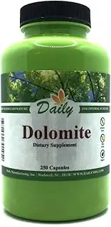 Dolomite Calcium and Magnesium Dietary Supplement 250 Vegetarian Capsules (1)
