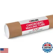 Paclord 4" x 24" Reinforced Kraft Paper Mailing Tube, Pack of 1 Tube with 2 C