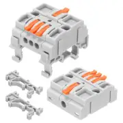8pcs Din Rail Press Quick Terminal Blocks Splicing Wire Connectors(1 in 3 out)
