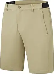 [YSENTO] Men's Golf Shorts 9 Inches Dry Fit Stretch Flat Front Dress Work Hiking Shorts Zipper Pockets