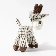 3pcs White Goofy Plush Donkey Squeaky Dog Toy - Large Interactive Chew & Cud