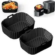 Air Fryer Silicone Liners for Ninja Double Stack XL 9.5L, 2PCS Upgrade Silicone Air Fryer Liners SL400UK, Large Capacity Ninja Double Stack Air Fryer Silicone Liners Accessories