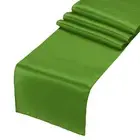 6 Pcs Grass Green Satin Table Runner 12" x 108" Romantic Silk Table Runner