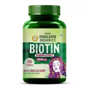 Himalayan Organics Biotin 10000mcg for Hair Growth - 120 Tablets