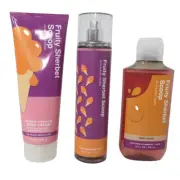Bath Body Works FRUITY SHERBET SCOOP 3 Piece Set Mist Body Wash Mist Cream