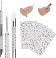 Cuticle Pusher Tool with 2 Ends, Ymapinc Nail Prep Cuticle Remover Tool with 50 Pc Sandpaper Sheets,Nail Care Manicure Tools for Manicure Pedicure Art