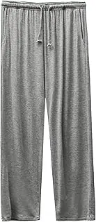 [Aosufei] Men's Comfort Straight Leg Workout Pants Stretch Lightweight Drawstring Trousers Soft Loose Fit Indoor Summer Pants