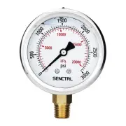 3000 Psi Glycerin Liquid Filled Hydraulic Pressure Gauge, 2.5" Dial Size, 1/4...