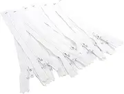 YKK Zippers White Color 12 Inch Number 3 Nylon Coil Set of 12 Pieces