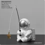 Creative Resin Spaceman Moon Sculpture Decorative Cosmonaut Statues Silver D