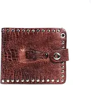 [SLEDEZ] Punk Wallet Men's Rock Wallet Leather Money Clip(Brown)