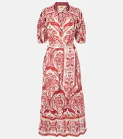 [Farm Rio] Farm Rio Tropical Cameo paisley cotton maxi dress AU 10 white