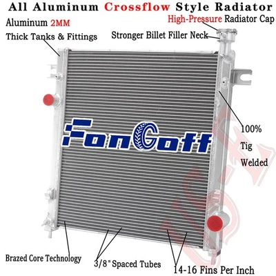 3 Rows Aluminum Radiator For Jeep Liberty 3.7L V6 Gas 2008 2009 2010 2011 2012 (for: Jeep)
