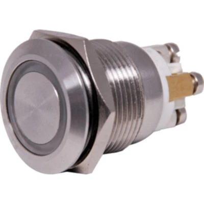 12V DC Weatherproof IP65 SPST RGB Vandal Resistant Push Button Carparks Building