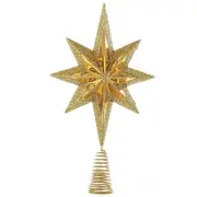 Christmas Star Mini Tree Topper Star Burst 6.75 Inch Gold